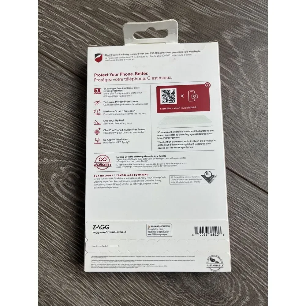 ZAGG Invisible Shield Phone Screen Protector Glass Privacy iPhone 14 Plus‎